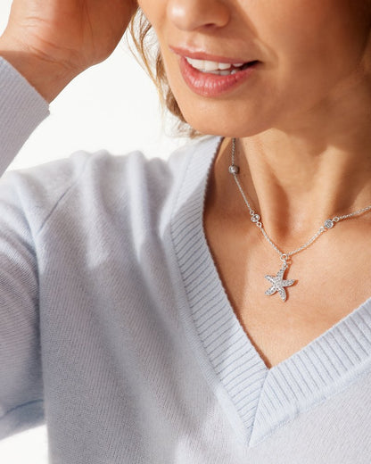 Tommy Bahama | Island Essence Silver Starfish Pearl Necklace / Silver