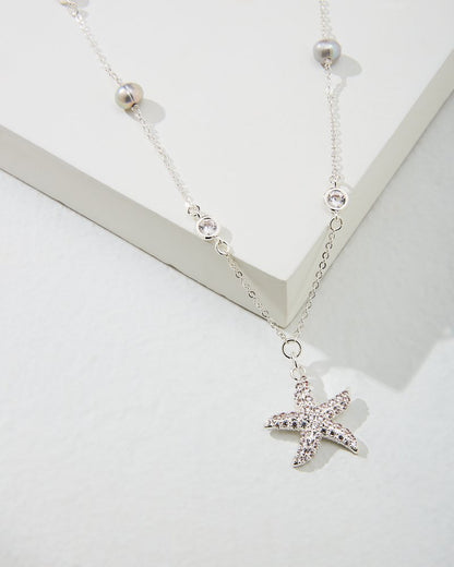 Tommy Bahama | Island Essence Silver Starfish Pearl Necklace / Silver