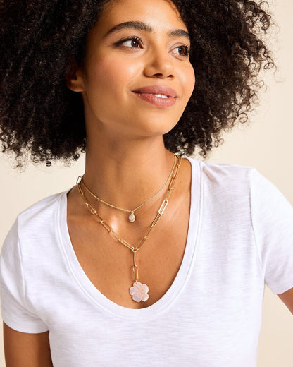 Tommy Bahama | Tropical Blooms Hibiscus Charm Layered Necklace / Pink