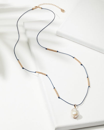 Tommy Bahama | Indigo Bay Freshwater Pearl Pendant Necklace / Navy
