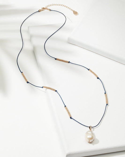 Tommy Bahama | Indigo Bay Freshwater Pearl Pendant Necklace / Navy