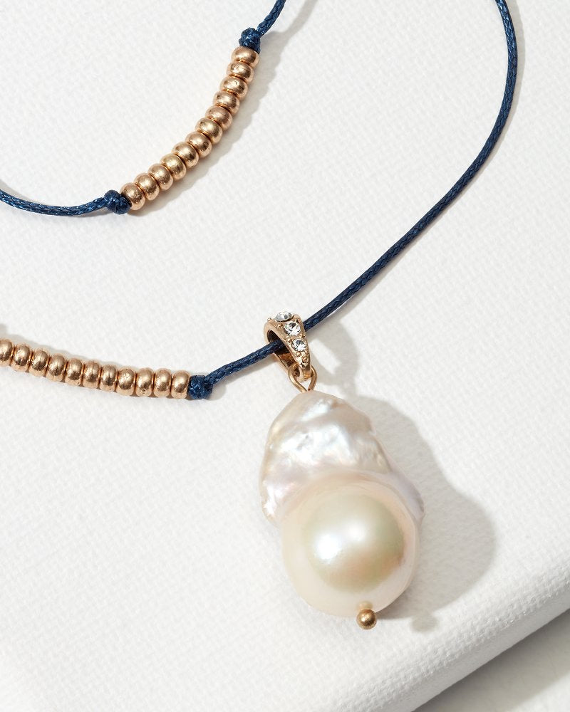 Tommy Bahama | Indigo Bay Freshwater Pearl Pendant Necklace / Navy
