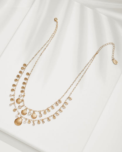 Tommy Bahama | Seaside Layered Charm Statement Necklace / Gold