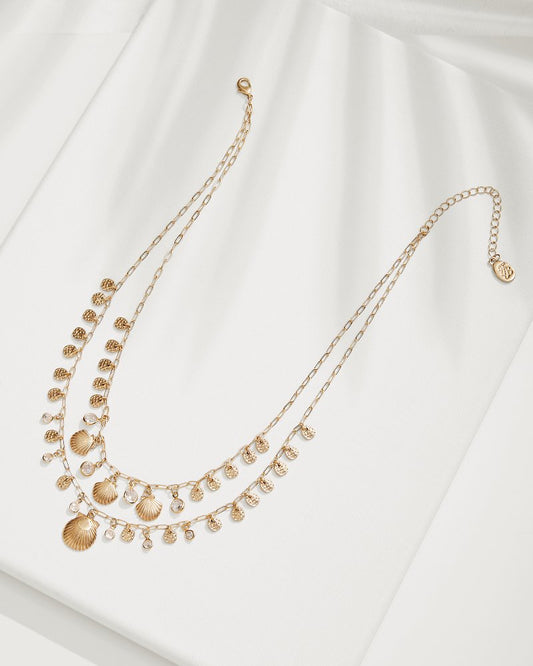 Tommy Bahama | Seaside Layered Charm Statement Necklace / Gold