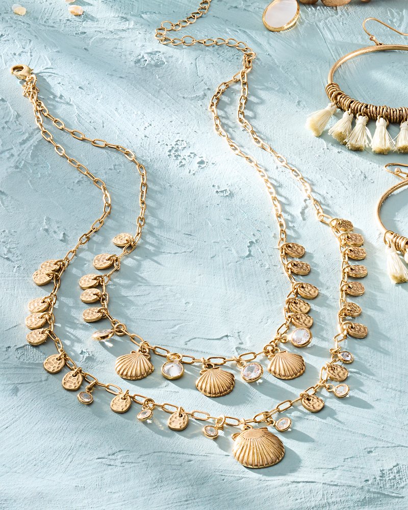 Tommy Bahama | Seaside Layered Charm Statement Necklace / Gold