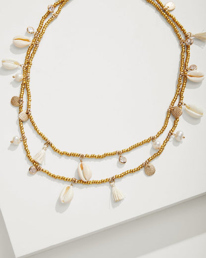 Tommy Bahama | Seaside Cowrie Shell Station Necklace / Gold