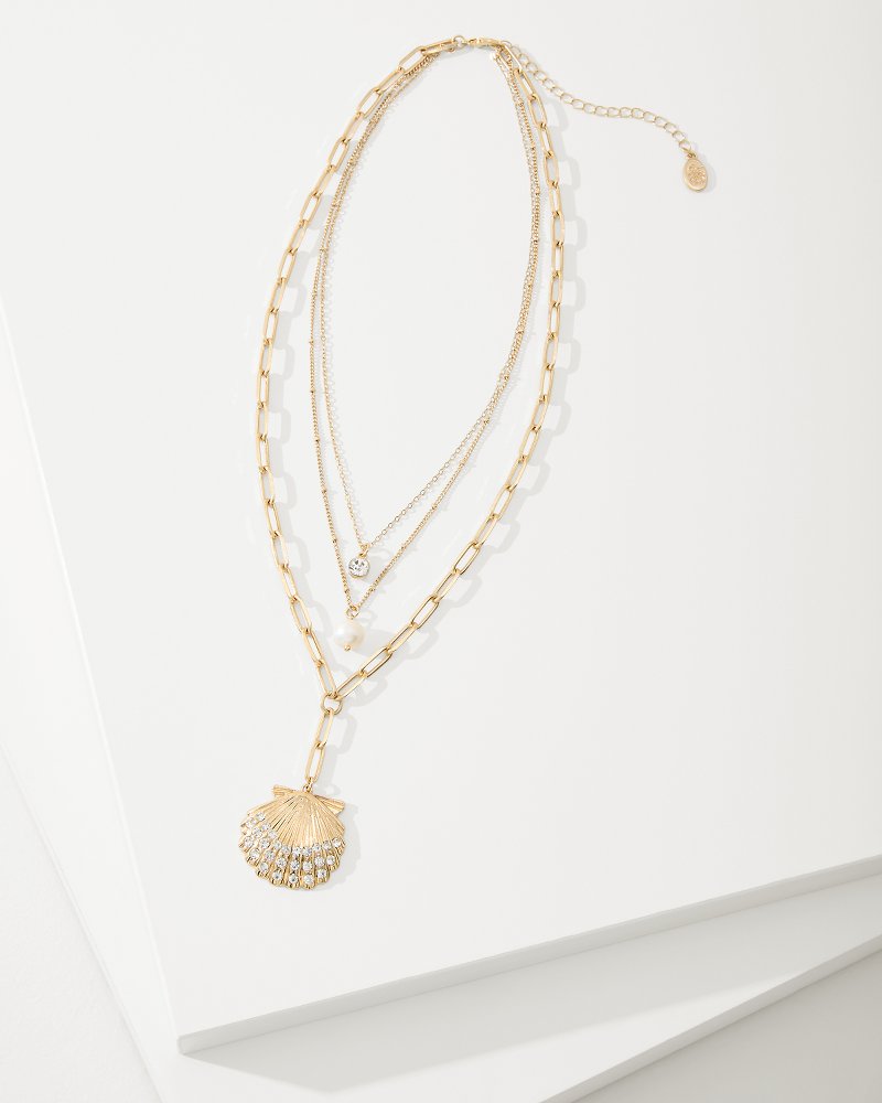 Tommy Bahama | Sanibel Island Layered Shell Pendant Necklace / Gold
