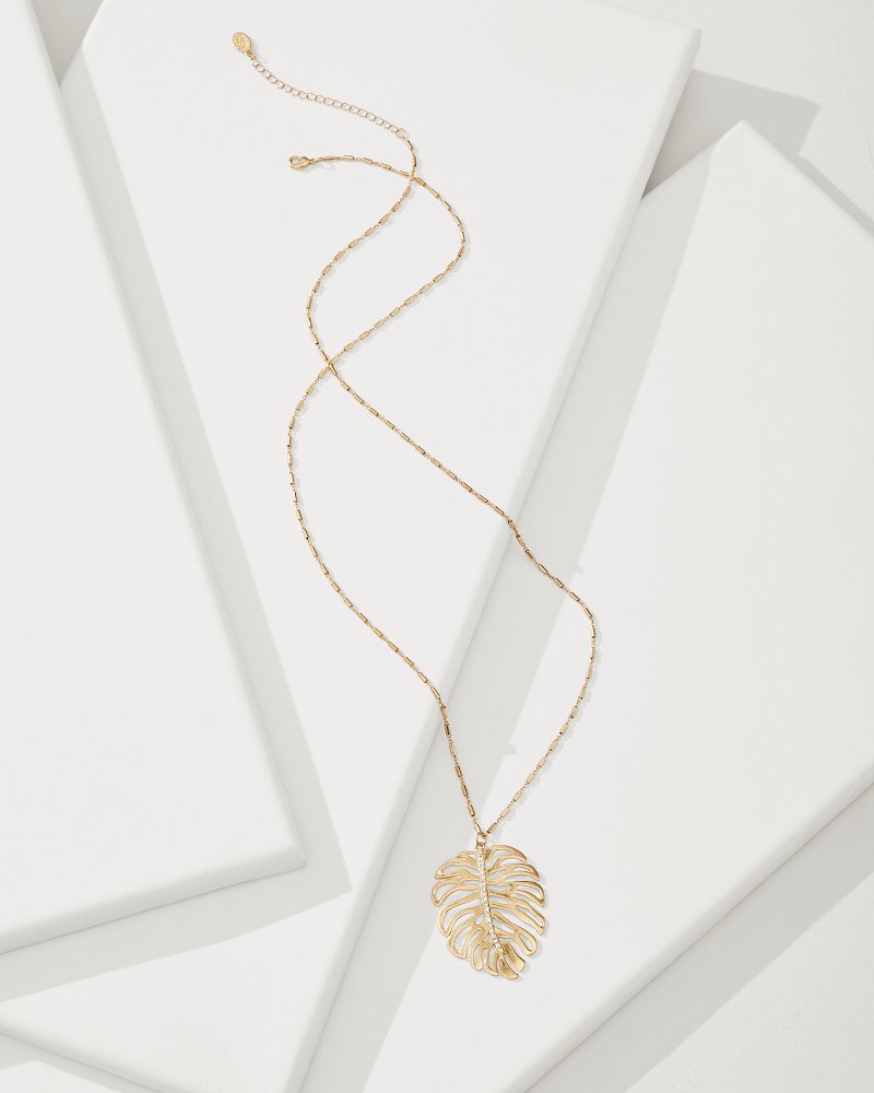 Tommy Bahama | Tropical Blooms Monstera Pendant Necklace / Gold