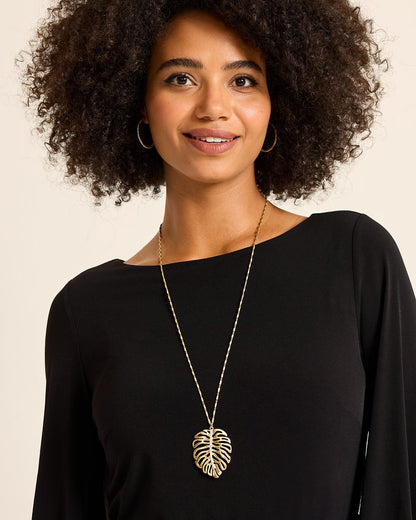 Tommy Bahama | Tropical Blooms Monstera Pendant Necklace / Gold