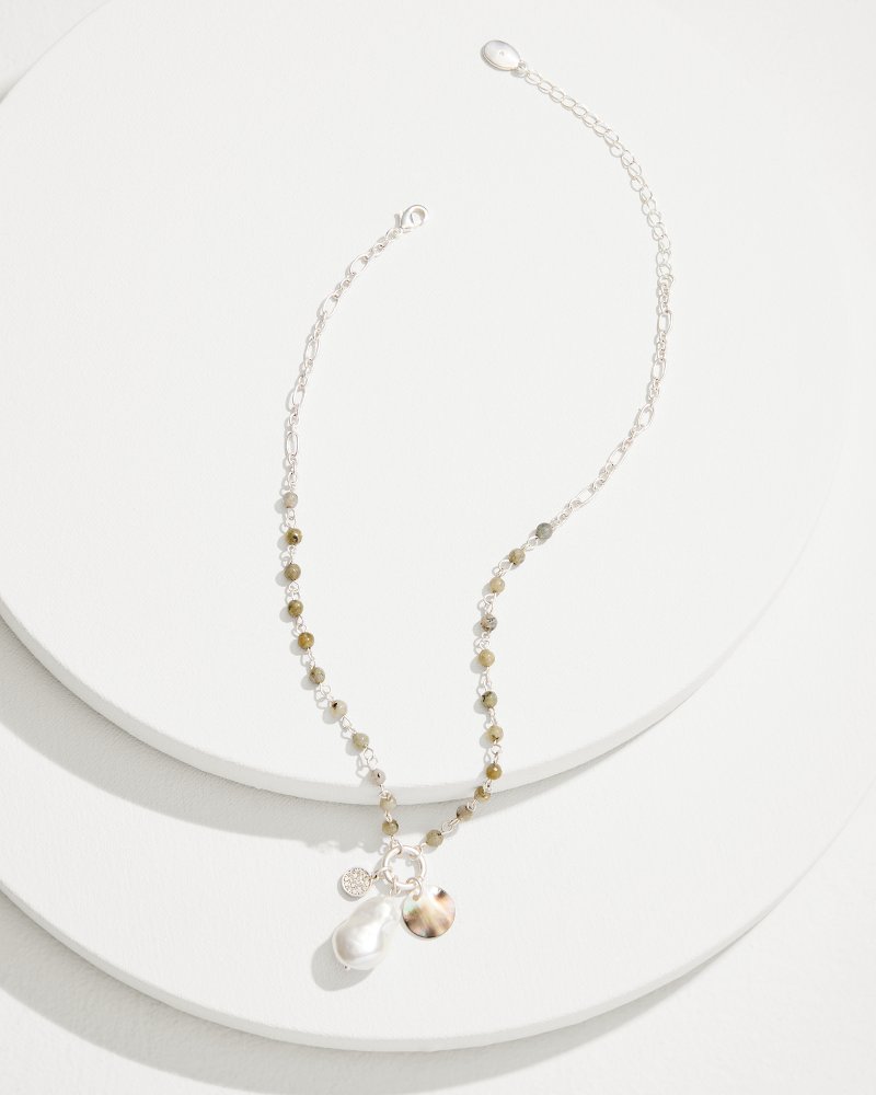 Tommy Bahama | Marco Island Shell and Mother of Pearl Pendant Necklace / Silver
