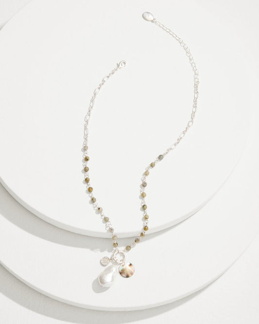 Tommy Bahama | Marco Island Shell and Mother of Pearl Pendant Necklace / Silver