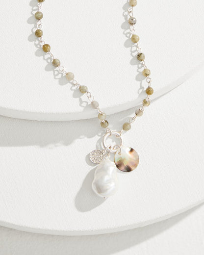 Tommy Bahama | Marco Island Shell and Mother of Pearl Pendant Necklace / Silver