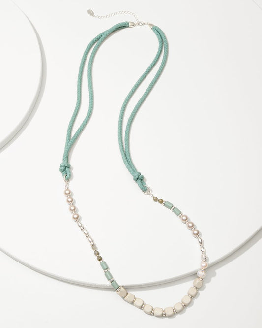 Tommy Bahama | Marco Island Mixed Materials Necklace / Silver
