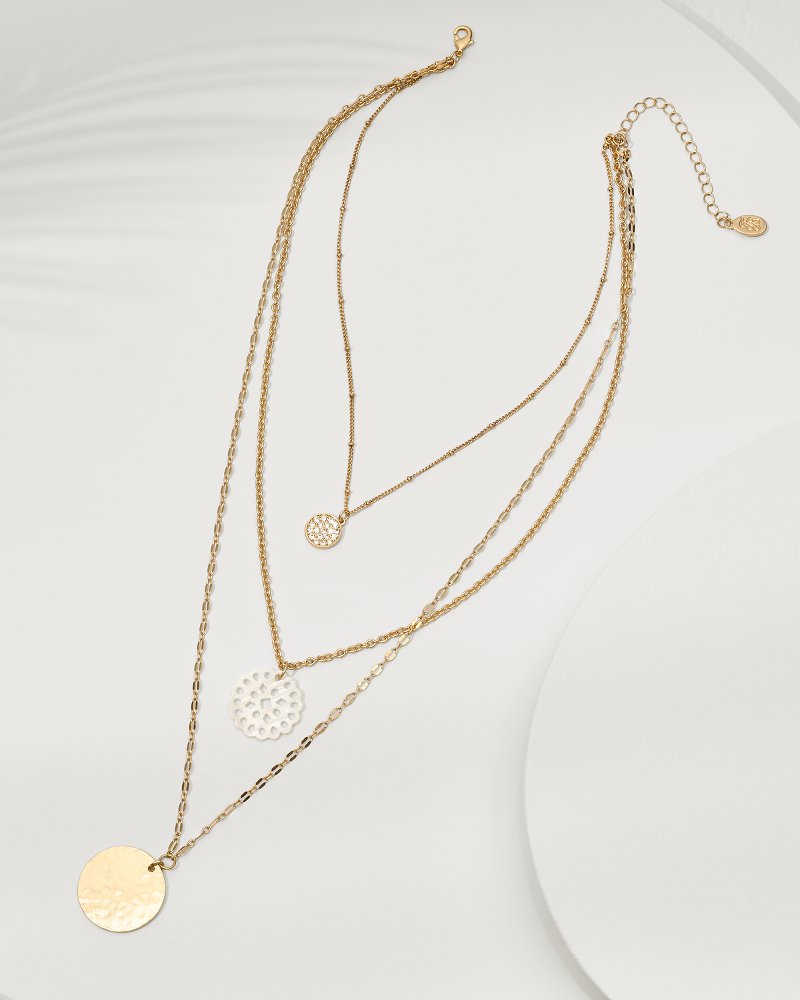 Tommy Bahama | Madeira Mother of Pearl Flower Multi-Row Necklace / Gold