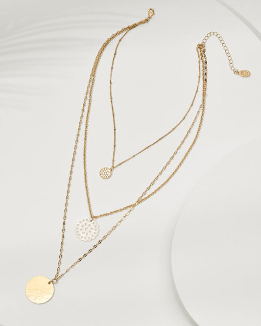 Tommy Bahama | Madeira Mother of Pearl Flower Multi-Row Necklace / Gold