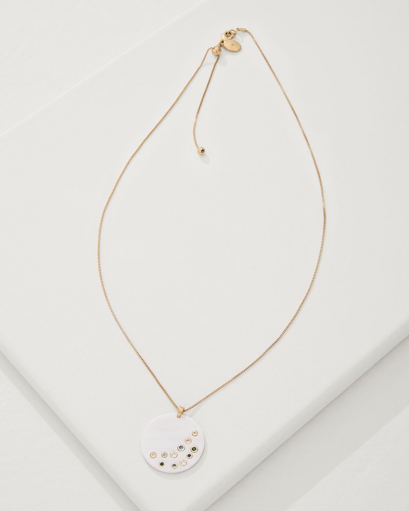 Tommy Bahama | Tidal Treasure Mother of Pearl Disc Pendant Necklace / Gold
