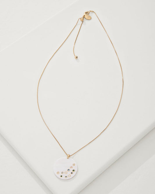 Tommy Bahama | Tidal Treasure Mother of Pearl Disc Pendant Necklace / Gold