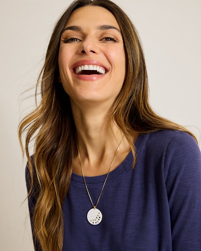 Tommy Bahama | Tidal Treasure Mother of Pearl Disc Pendant Necklace / Gold