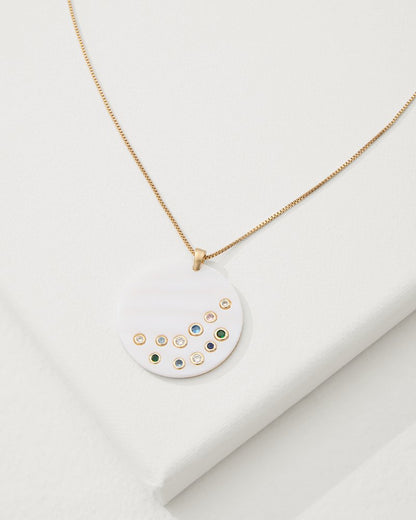 Tommy Bahama | Tidal Treasure Mother of Pearl Disc Pendant Necklace / Gold