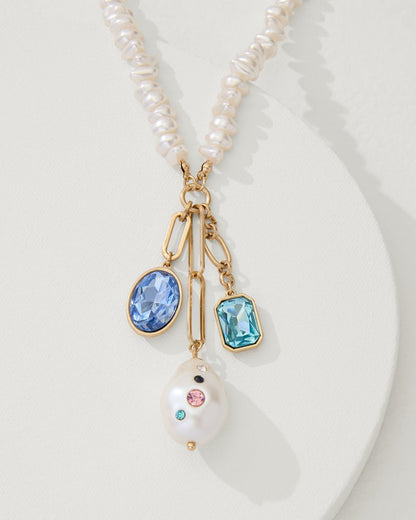 Tommy Bahama | Tidal Treasure Pearl and Stone Charm Necklace / Gold