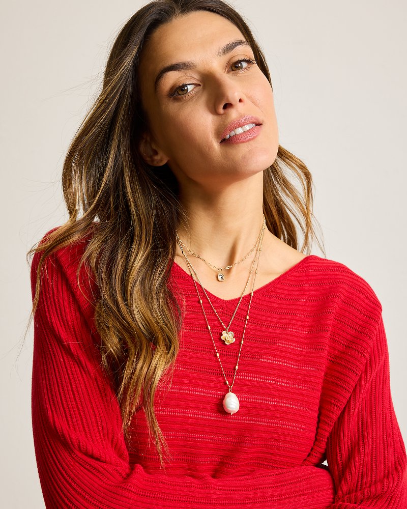 Tommy Bahama | Tidal Treasure Floral Charm Layered Necklace / Gold