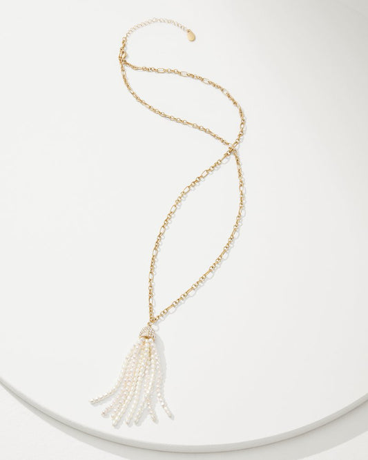Tommy Bahama | Tidal Treasure Pearl Tassel Necklace / Gold