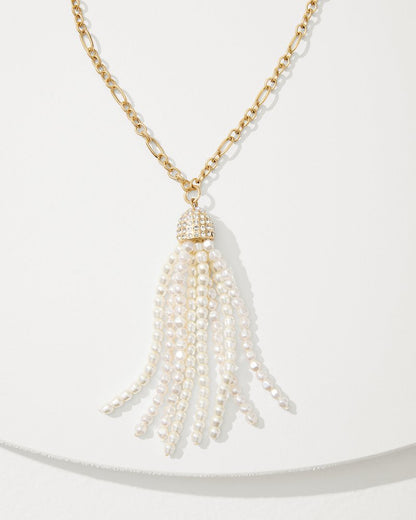 Tommy Bahama | Tidal Treasure Pearl Tassel Necklace / Gold