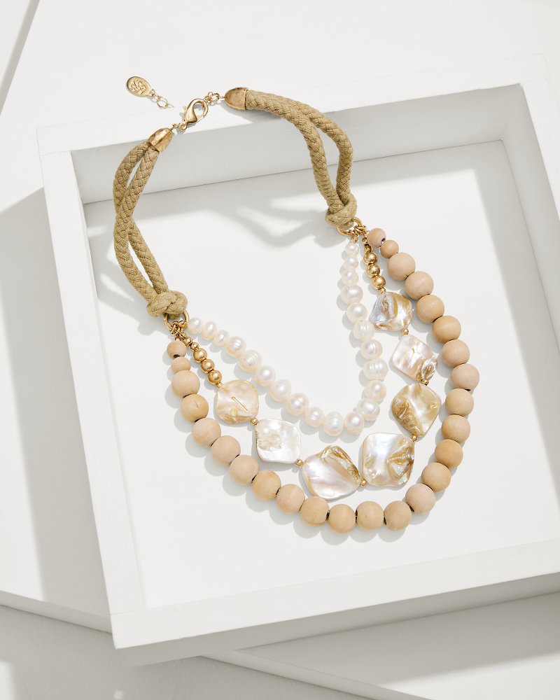 Tommy Bahama | Indigo Shore Mother of Pearl Shell Statement Necklace / Gold