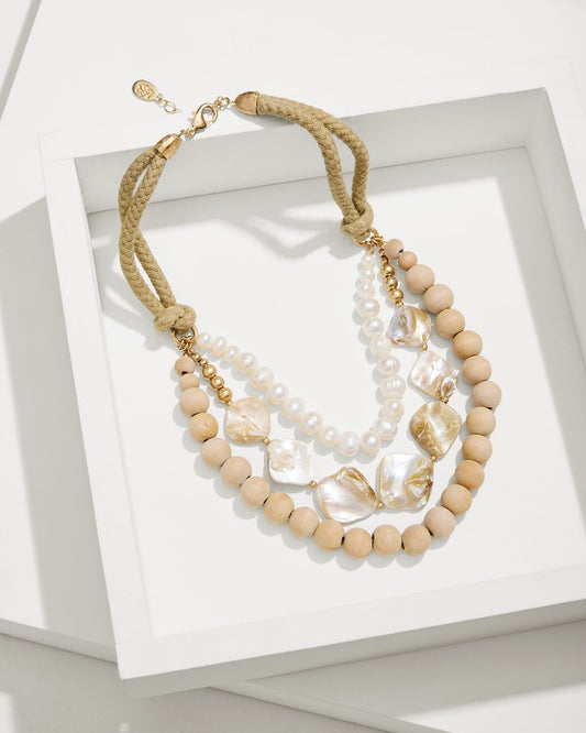 Tommy Bahama | Indigo Shore Mother of Pearl Shell Statement Necklace / Gold