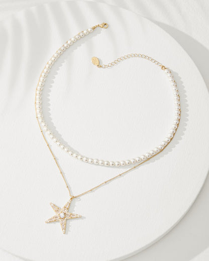 Tommy Bahama | Moments in Paradise Star Layered Pearl Necklace / Gold