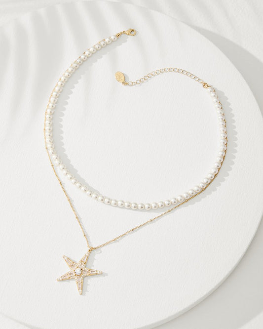 Tommy Bahama | Moments in Paradise Star Layered Pearl Necklace / Gold