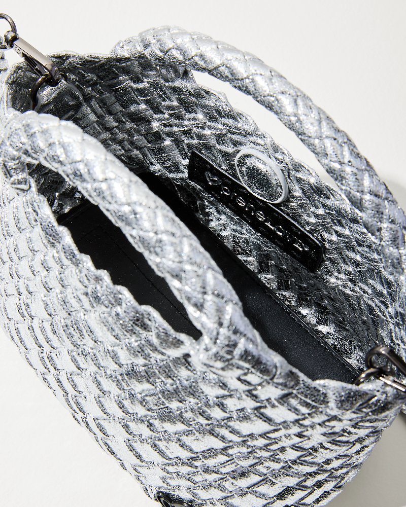 Tommy Bahama | Tiny Mini Woven Crossbody Tote / Silver