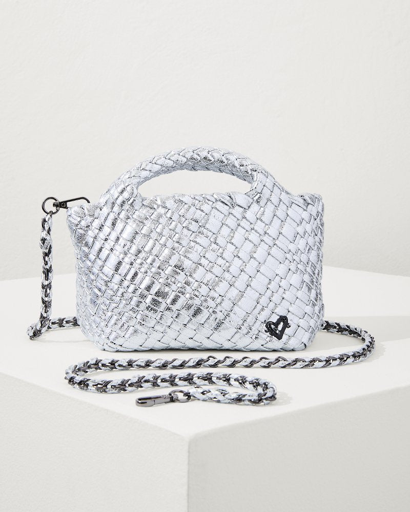Tommy Bahama | Tiny Mini Woven Crossbody Tote / Silver