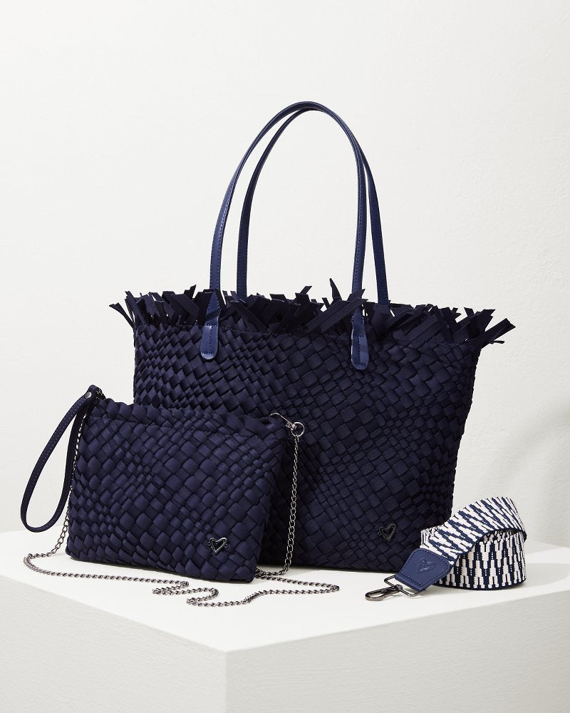 Tommy Bahama | Vulcan Fringe Top Large Tote & Wristlet / Navy
