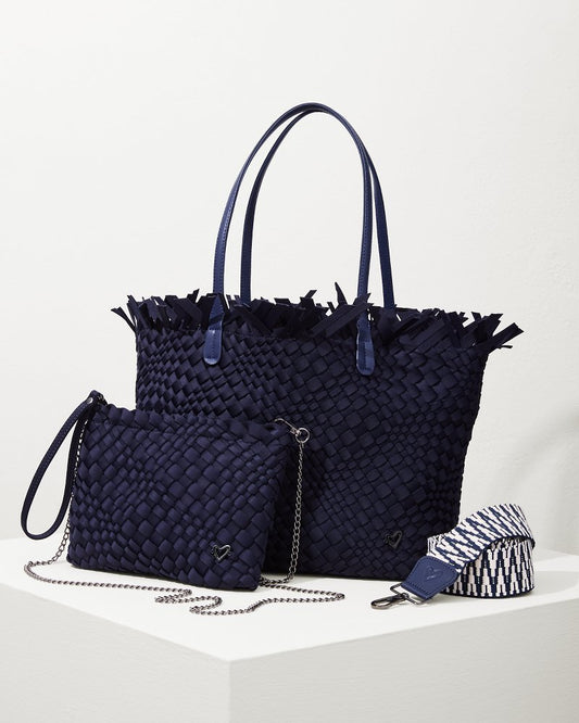 Tommy Bahama | Vulcan Fringe Top Large Tote & Wristlet / Navy