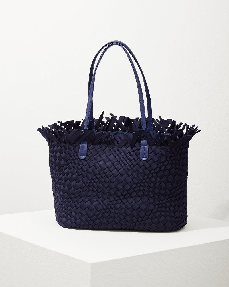 Tommy Bahama | Vulcan Fringe Top Large Tote & Wristlet / Navy