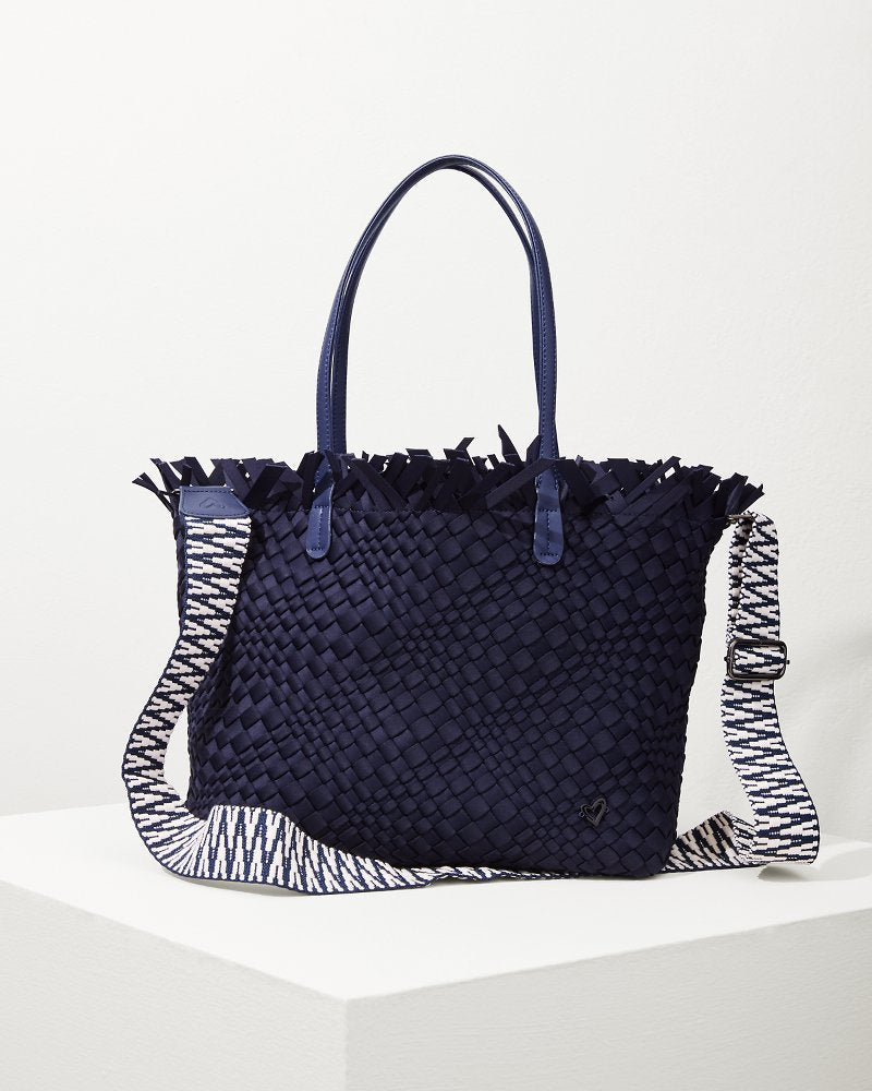 Tommy Bahama | Vulcan Fringe Top Large Tote & Wristlet / Navy