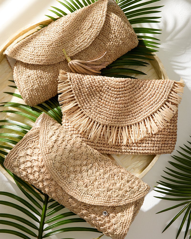 Tommy Bahama | Rimini Raffia Clutch / Natural/Silver