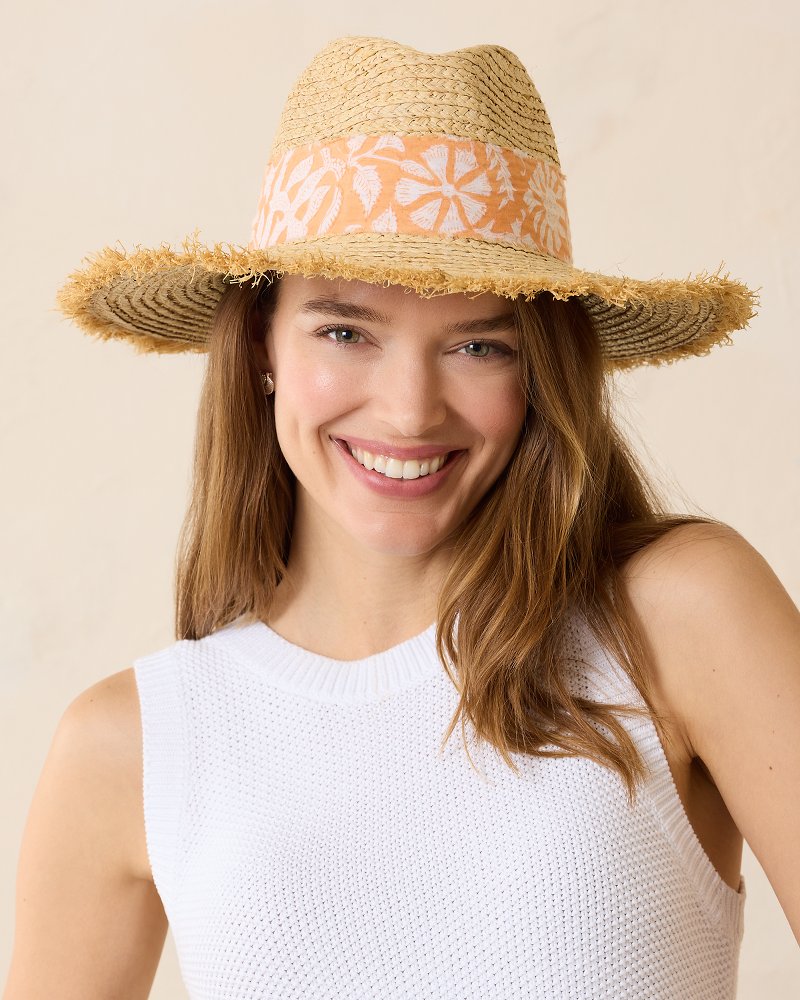 Tommy Bahama | Seaside Continental Raffia Hat / Natural/Coral