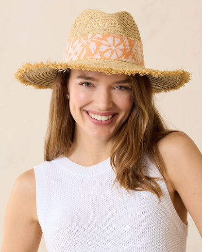 Tommy Bahama | Seaside Continental Raffia Hat / Natural/Coral