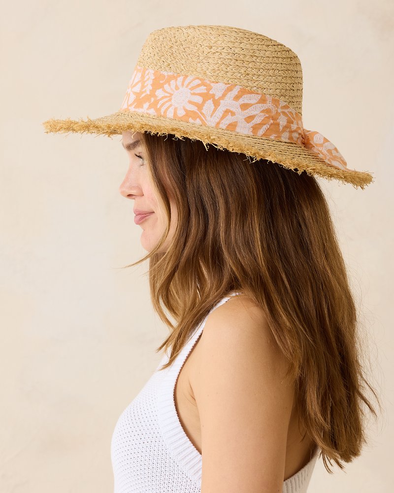 Tommy Bahama | Seaside Continental Raffia Hat / Natural/Coral