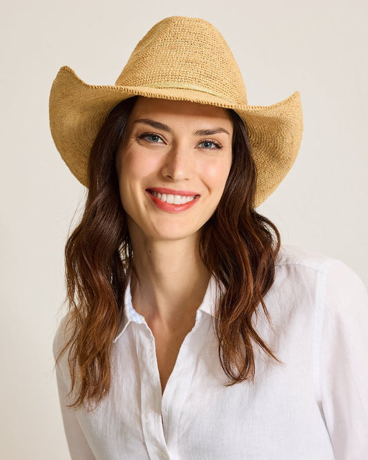 Tommy Bahama | Raffia Crochet Cowboy Hat / Natural/Gold
