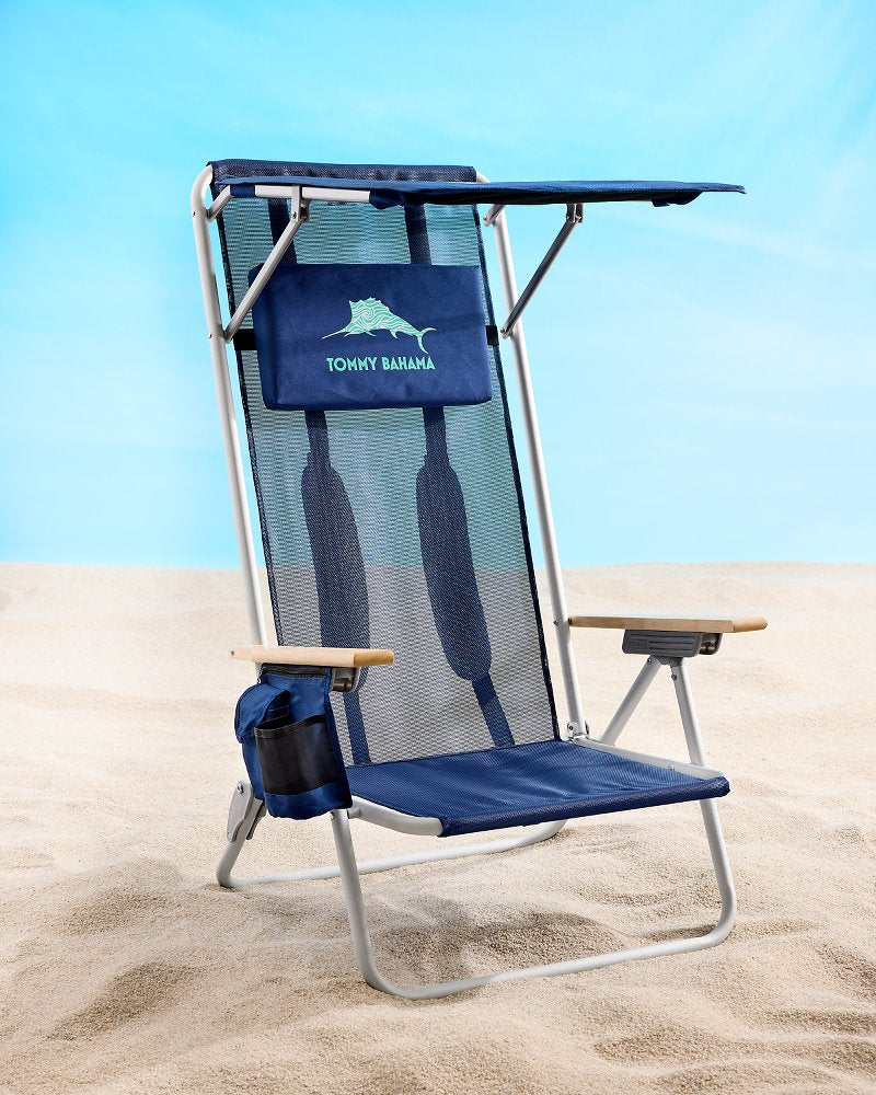 Tommy Bahama | Tommy Bahama Mesh Beach Chair With Shade / Navy