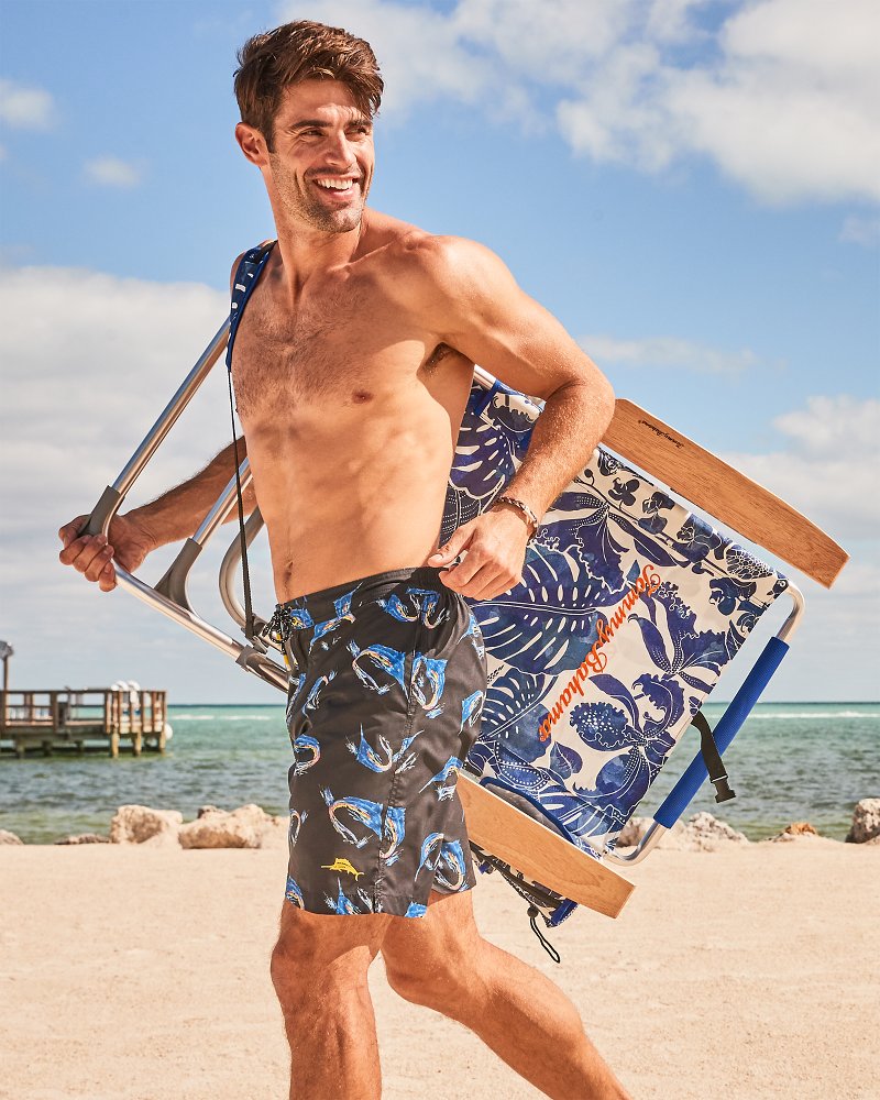 Tommy Bahama | Tommy Bahama Orchid Turtle Highboy Chair / Navy