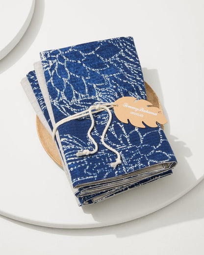 Tommy Bahama | Island Navy Upcycled Reversible Dinner Napkins - Set of 4 / Island Navy