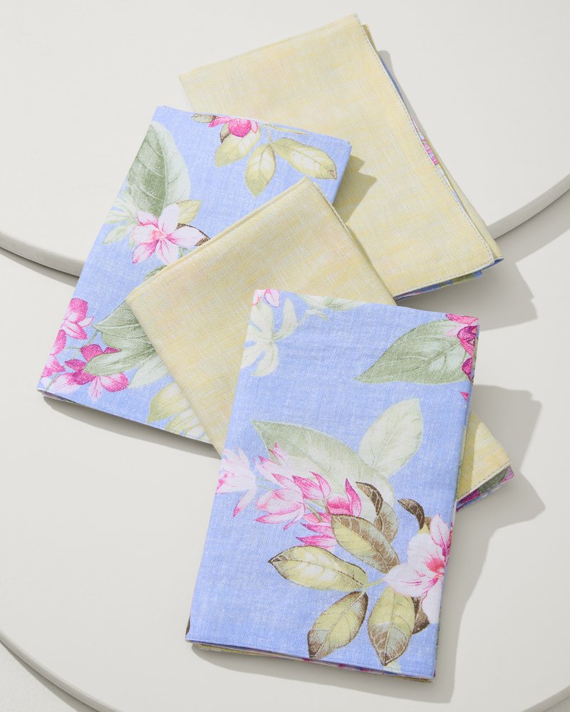 Tommy Bahama | Ray Upcycled Reversible Linen Dinner Napkins - Set of 4 / Ray