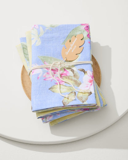 Tommy Bahama | Ray Upcycled Reversible Linen Dinner Napkins - Set of 4 / Ray