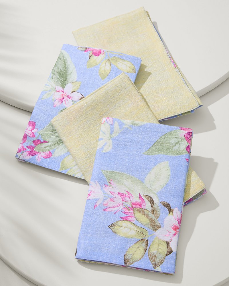 Tommy Bahama | Ray Upcycled Reversible Linen Dinner Napkins - Set of 4 / Ray