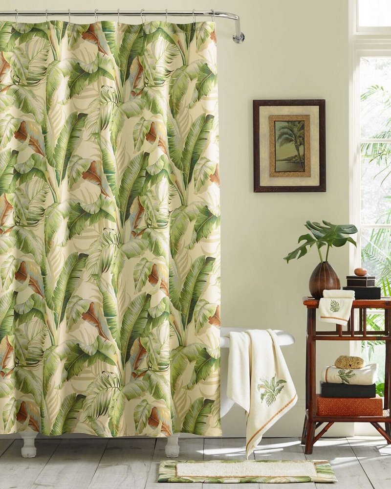 Tommy Bahama | Palmiers Medium Green Shower Curtain / Green