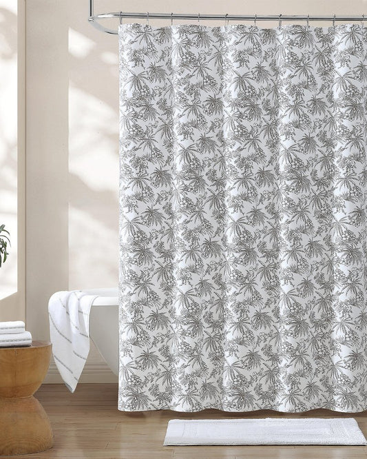 Tommy Bahama | Pen and Ink Bahama Brown Palm Shower Curtain / Brown